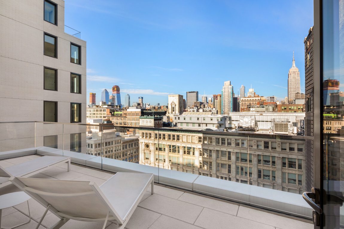 Patio views from city living property. 