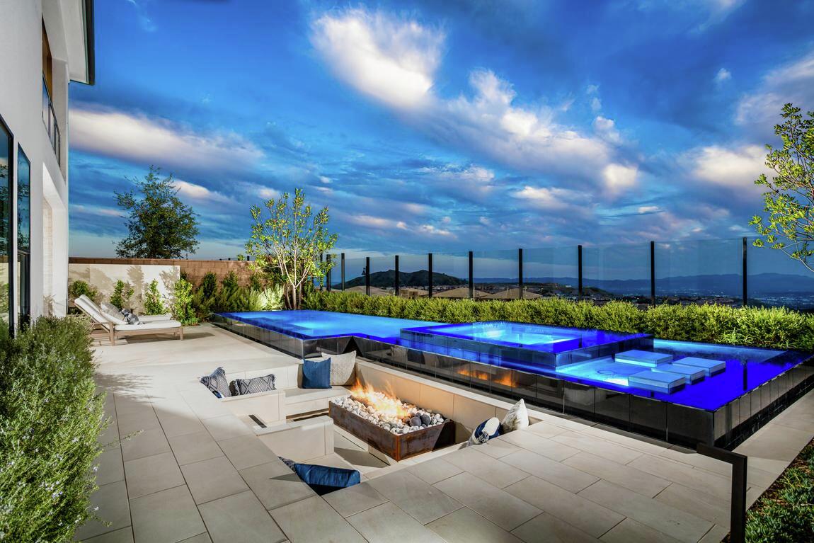 modern pool with overlook