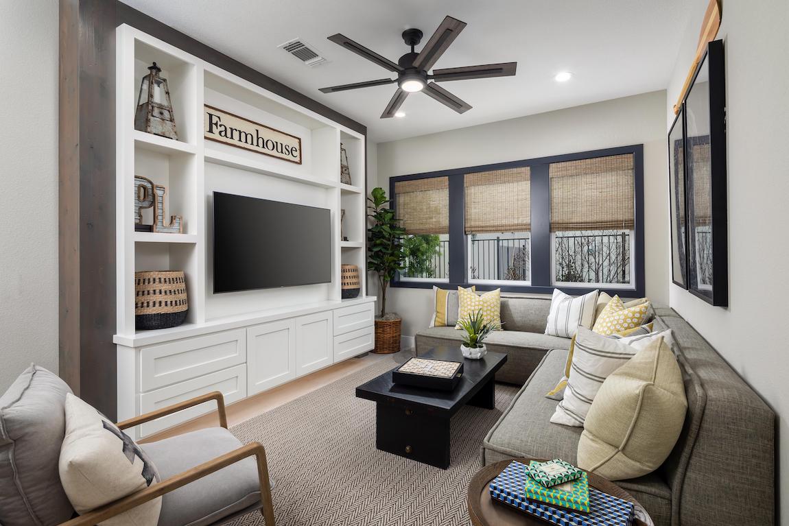 Living Room With Modern Farmhouse Elements