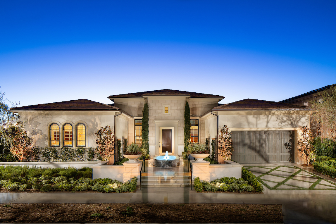 A modern home with an attached garage