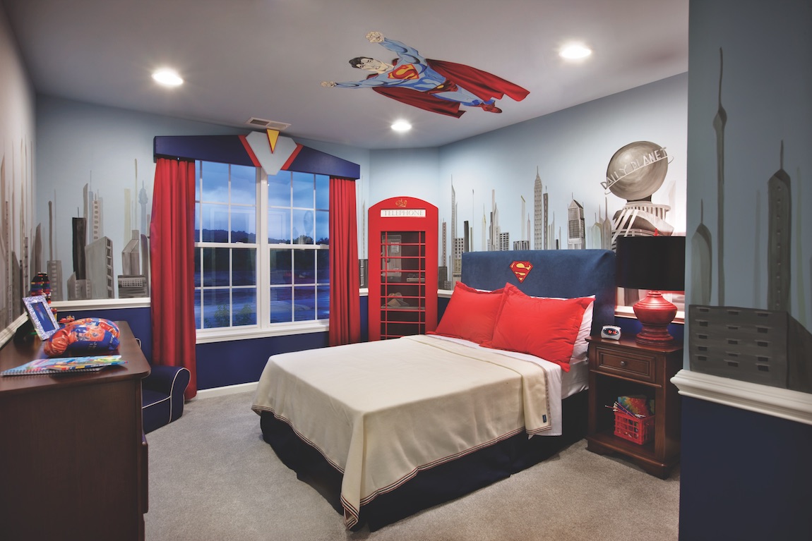 Superman themed teen bedroom