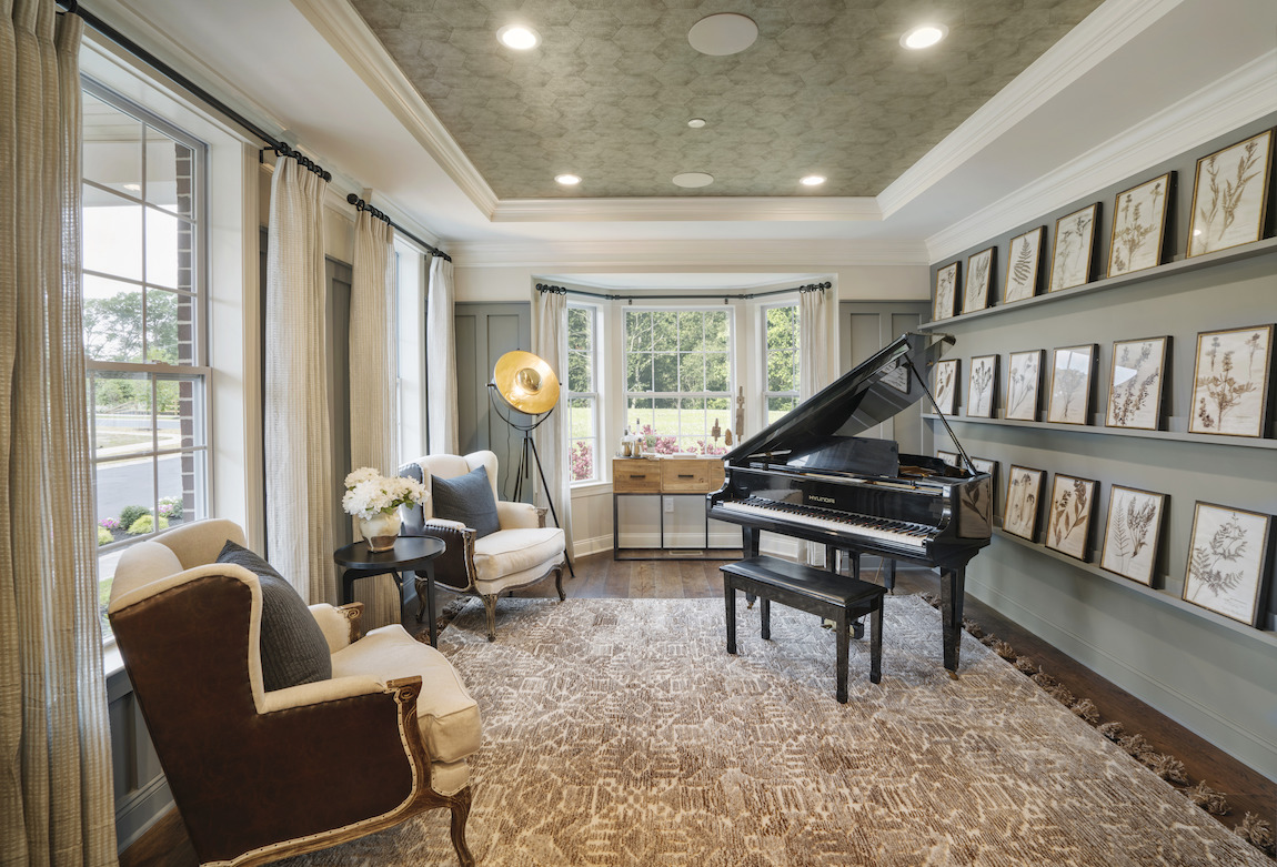 Musically designed study with connected lighting technology