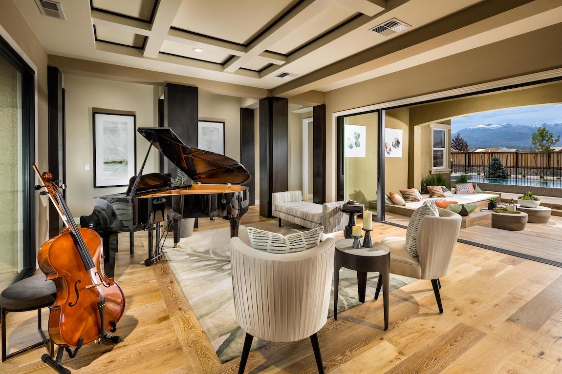 Music room connected to outdoor living space