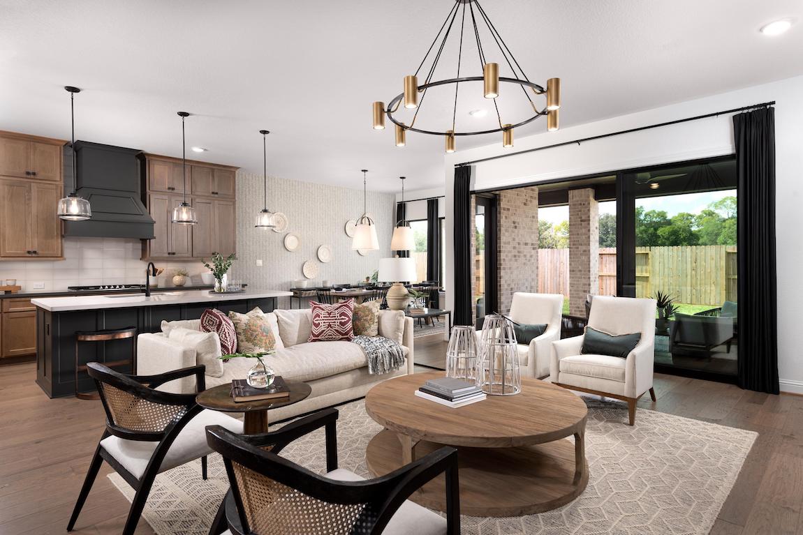 A transitional space that elegantly merges interior design styles to create a complete look.