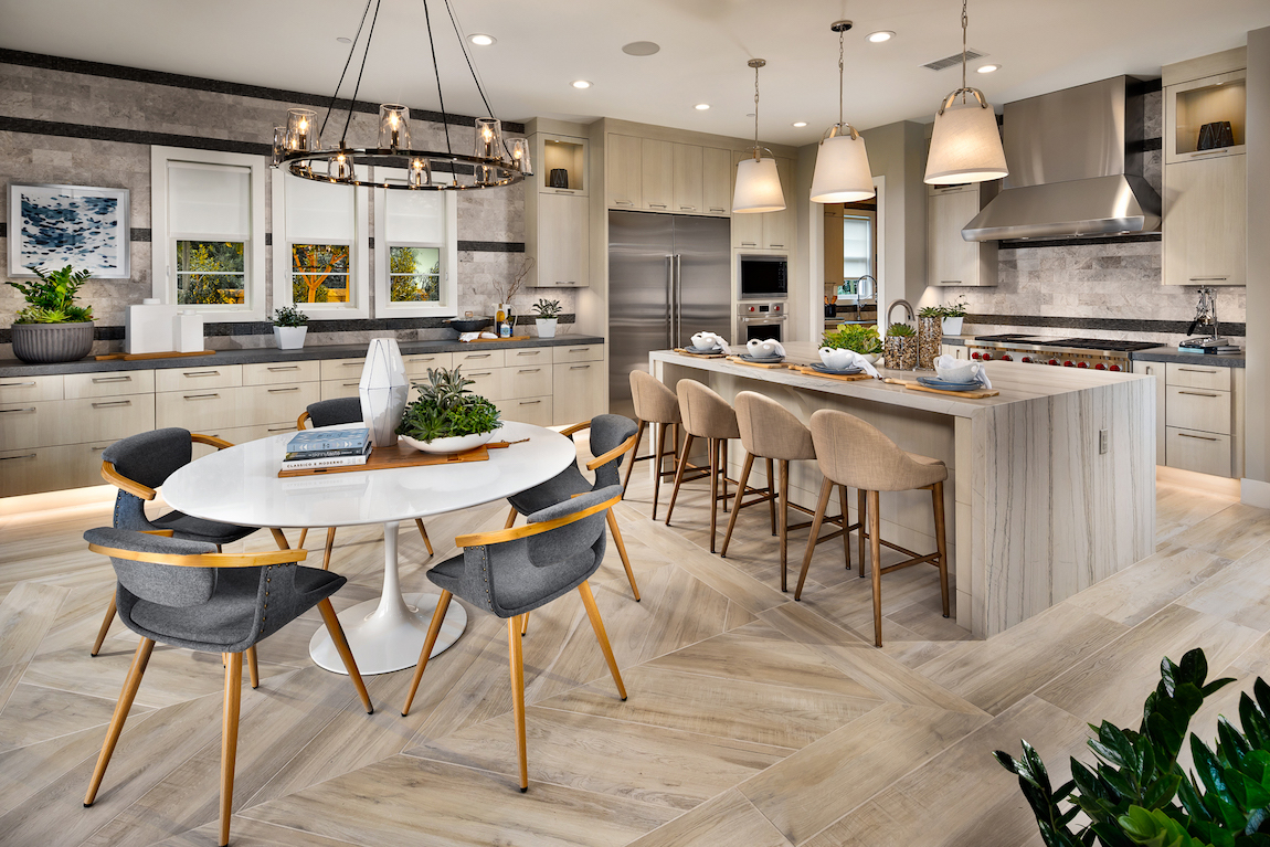 Luxury kitchen design with breakfast area