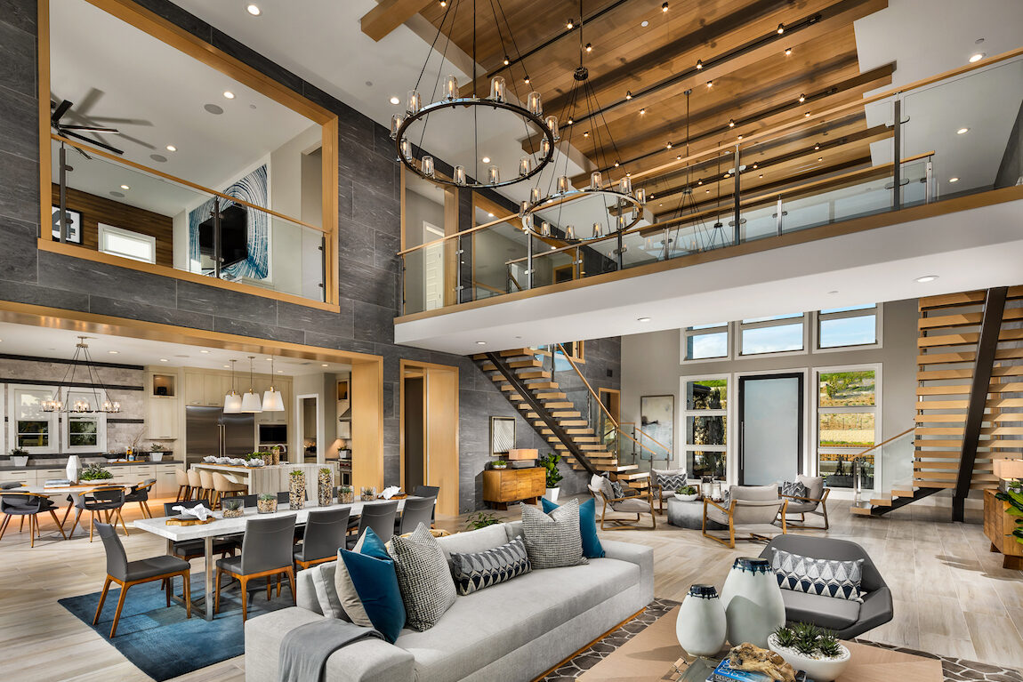 Expansive interior design with two-story ceilings