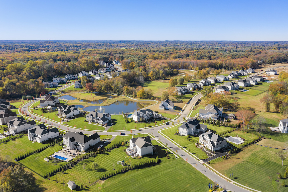 Aerial view of Bamm Hollow community