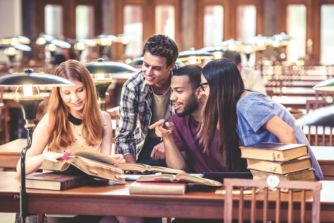 Students studying together