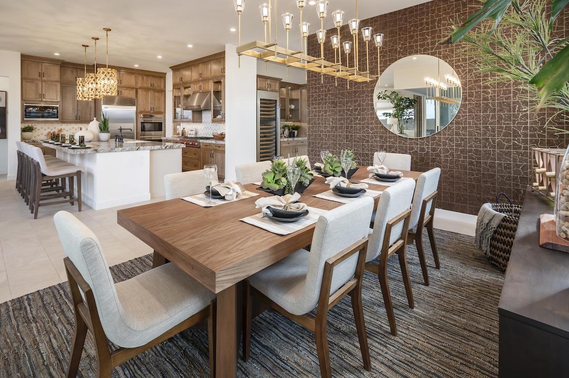 Elegant dining room décor featuring interior plants