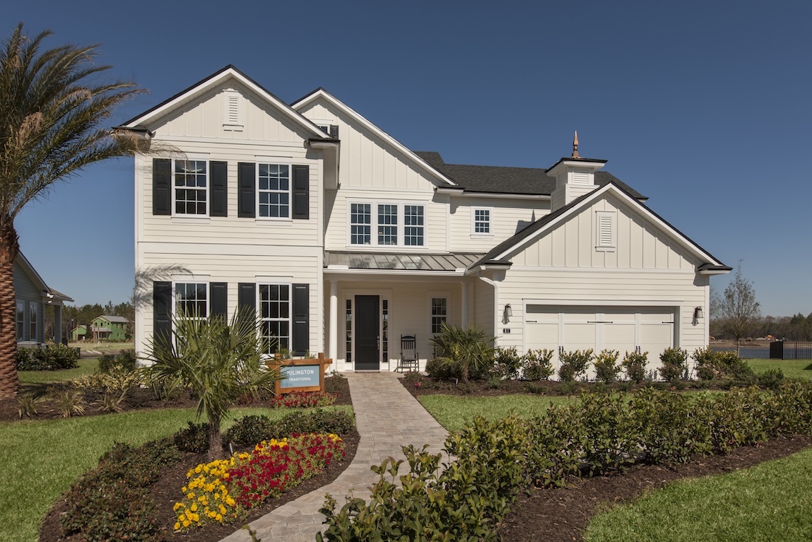 Front exterior of a Toll Brothers Julington model home in Florida.