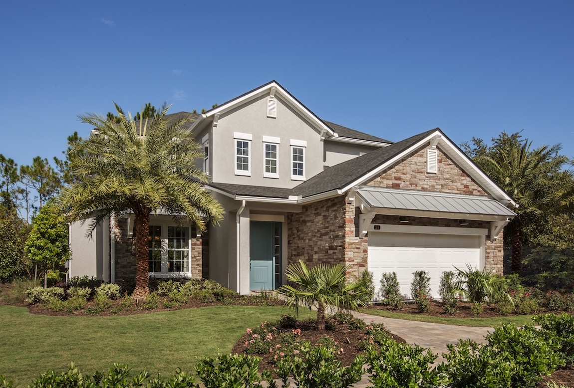 Exterior of Toll Brothers Terrano model in Coastal Oaks at Nocatee community.