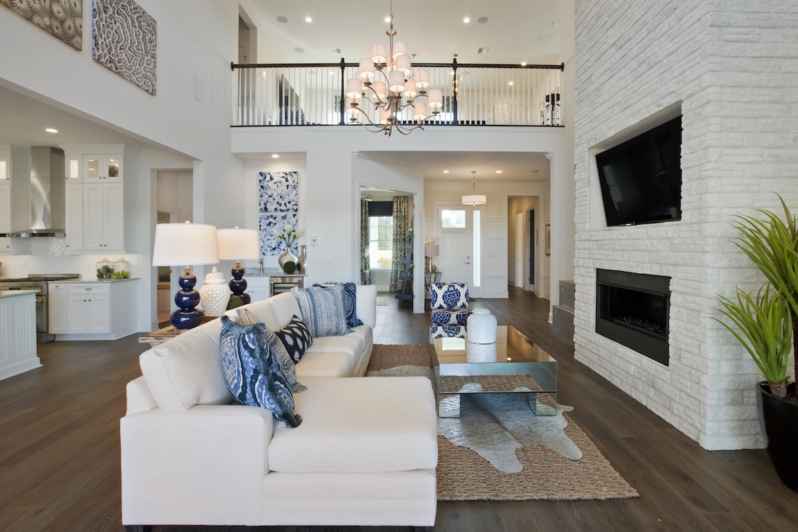 Living room in Toll Brothers Delmonico model home in Florida.