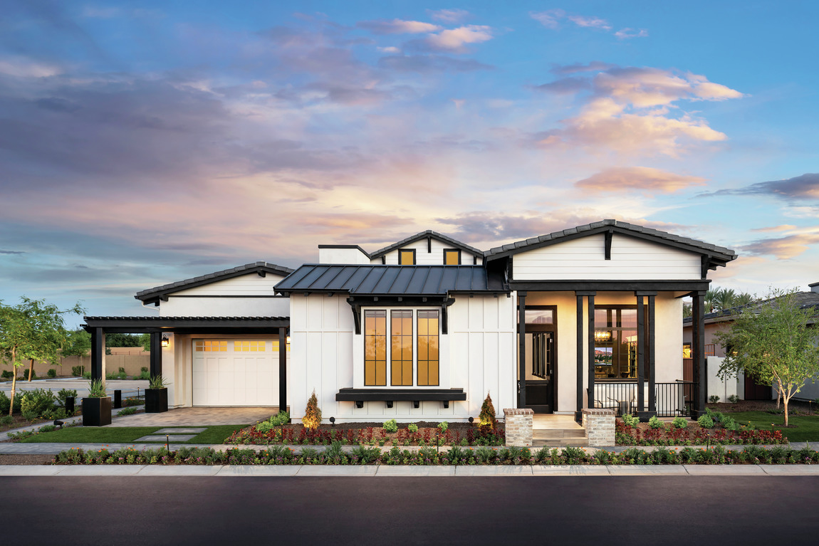 Single-story modern farmhouse design with craftsman styling