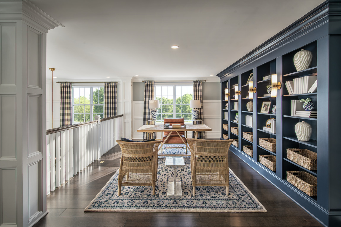 Loft space with grand bookcase