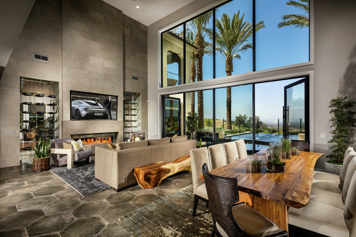 Two-story windows in great room