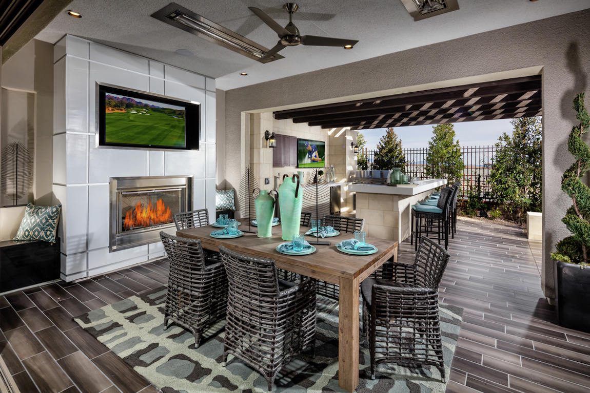 outdoor ceiling fan over dining room table