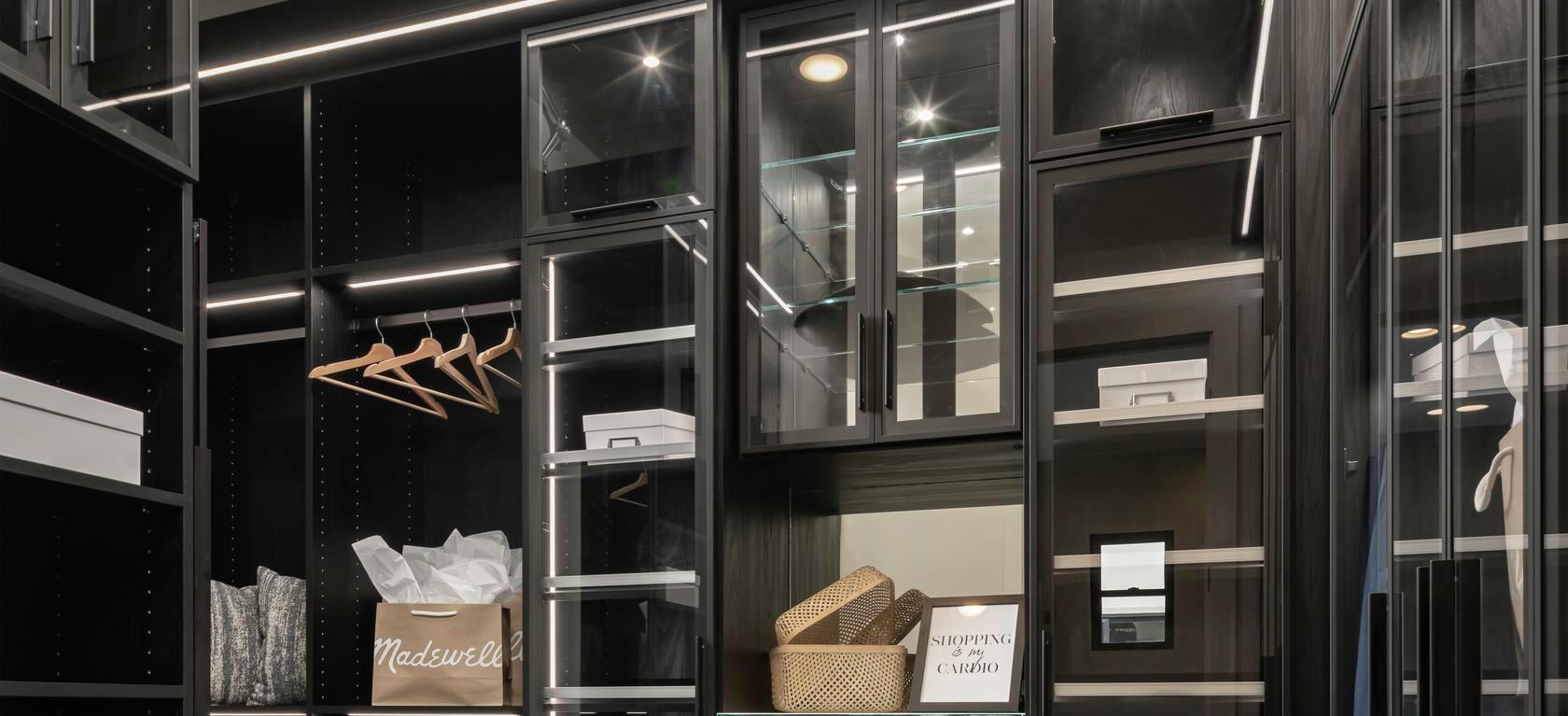 Black and glass modern closet