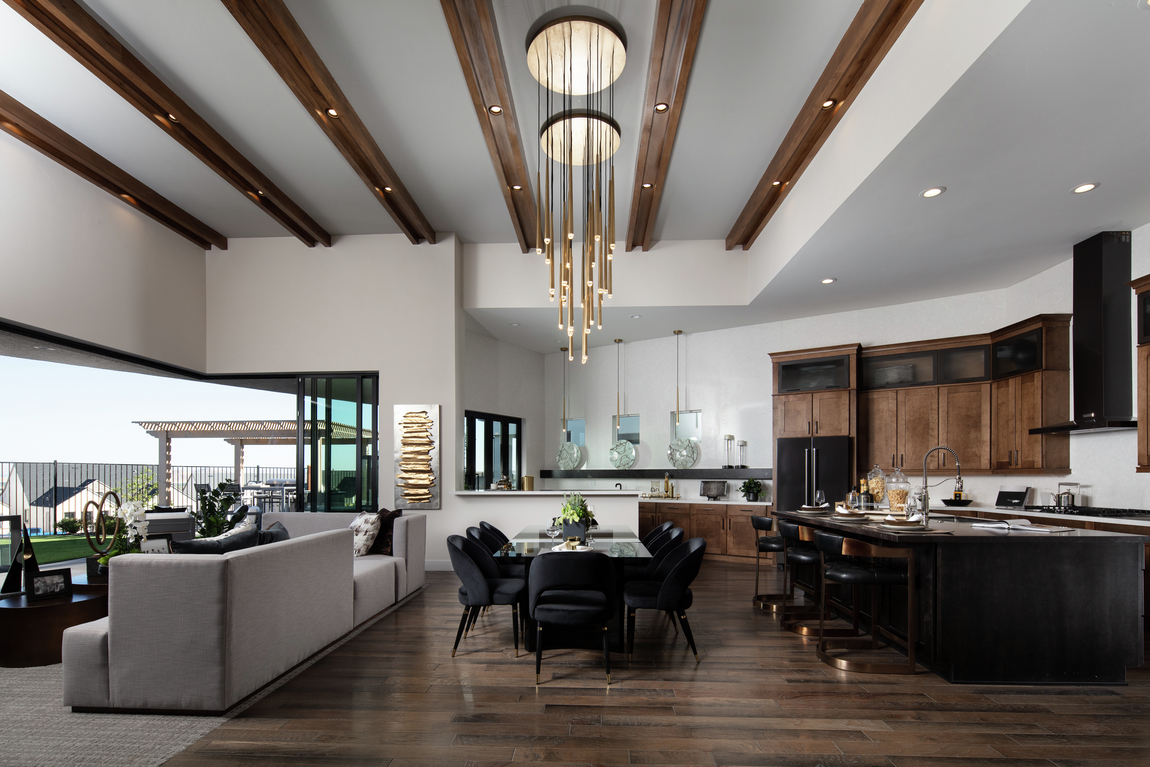 raised beam ceiling in great room