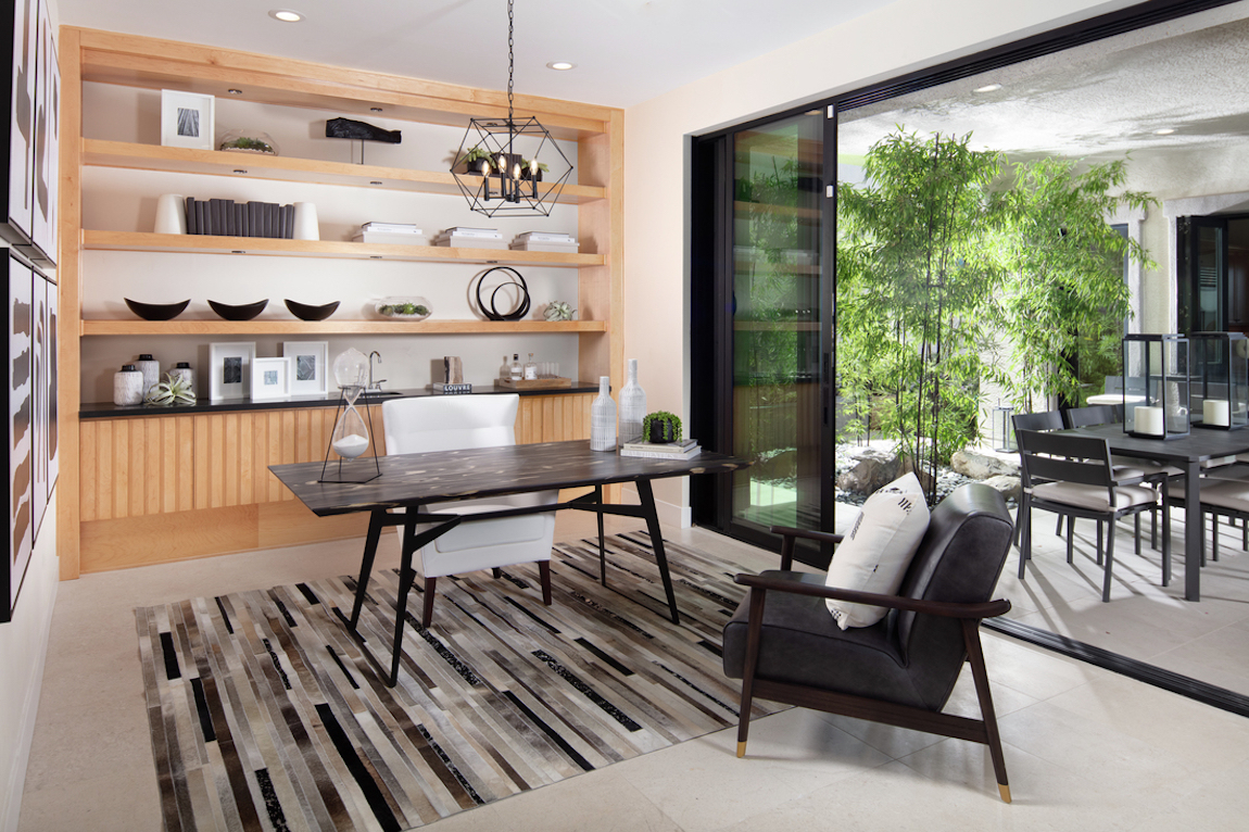 Home office with outdoor transition
