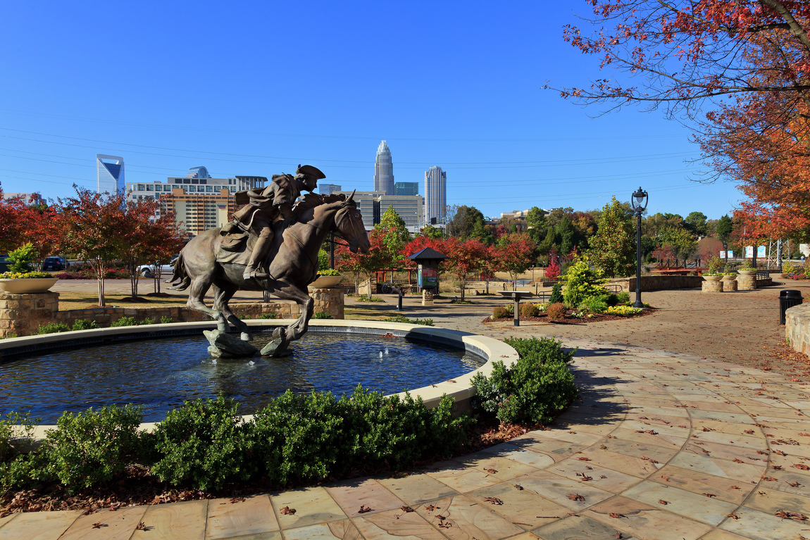 plaza with statue