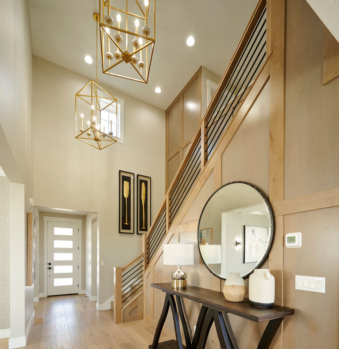 Foyer entryway with stunning lighting fixture designs