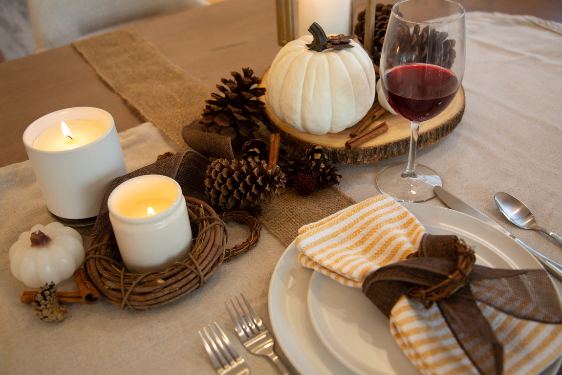 thanksgiving themed tablescape