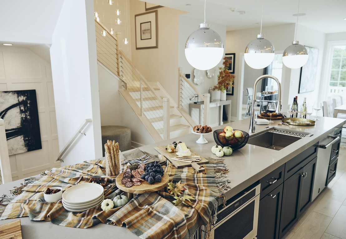 festive kitchen island with food
