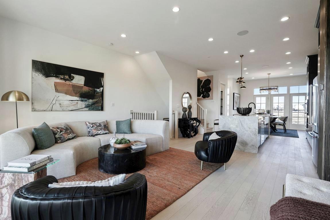 Modern bohemian-style townhome interior