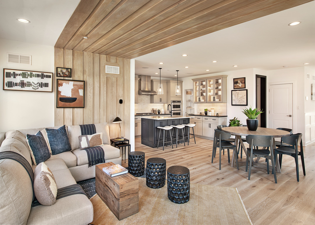 Wooden interior accents provide a warm and inviting space for gatherings.