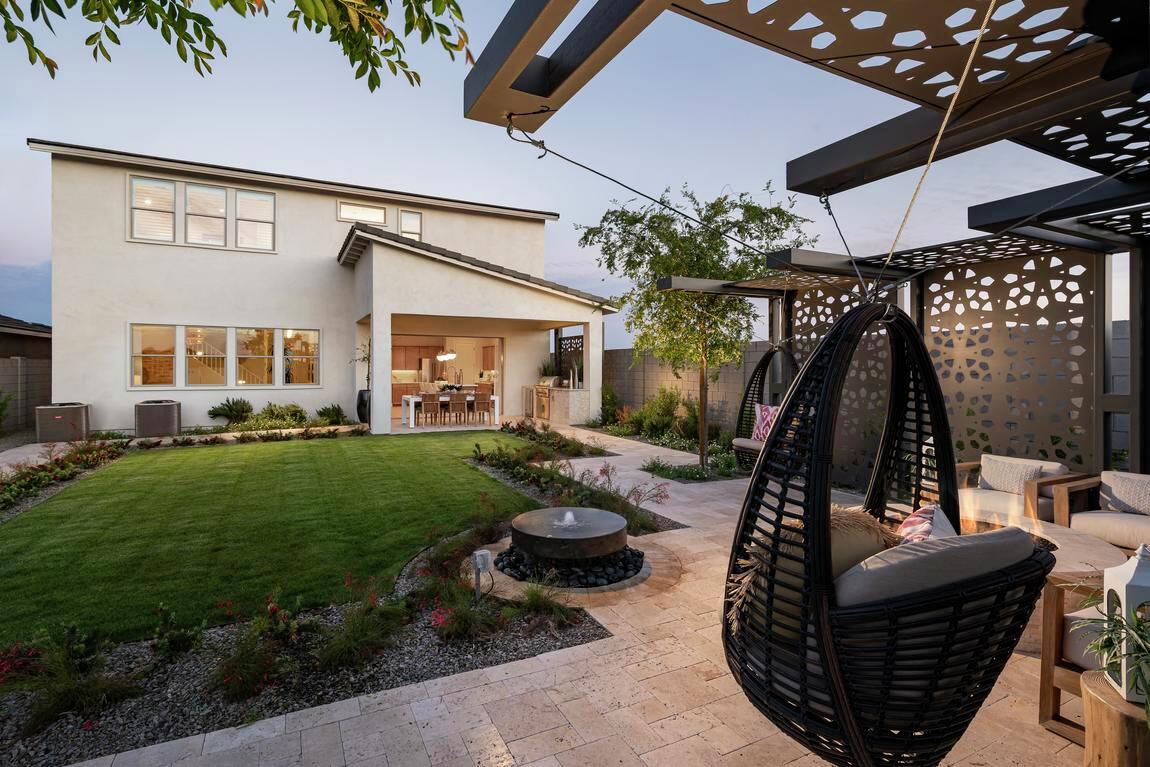 Stunning backyard with fire pit area