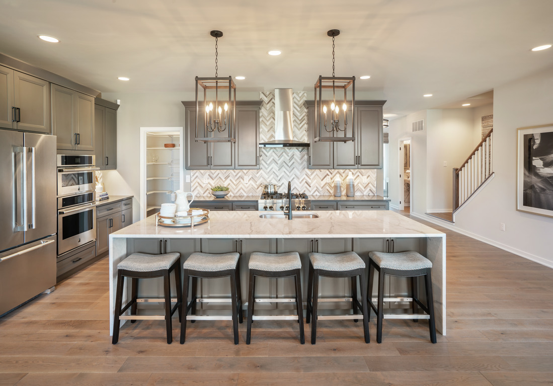 Herringbone tile in modern kitchen