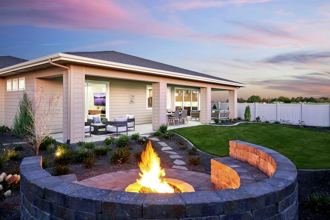 Luxe backyard design from Toll Brothers home near Boise, ID
