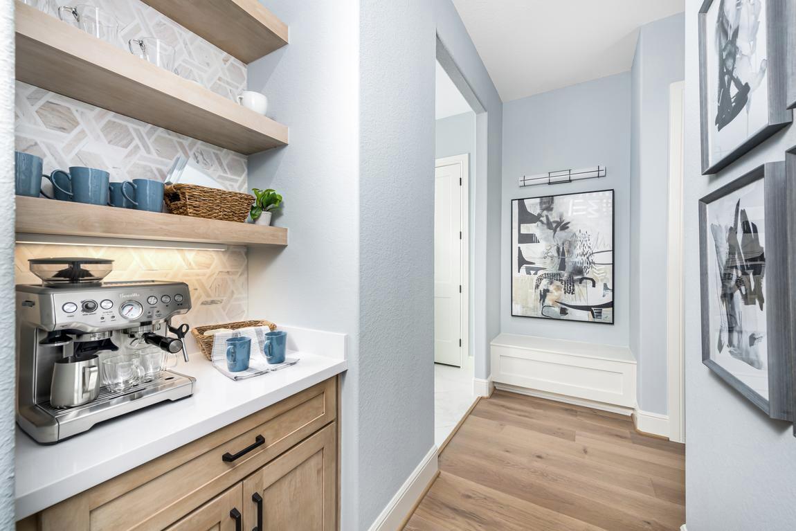 breakfast nook with coffee maker