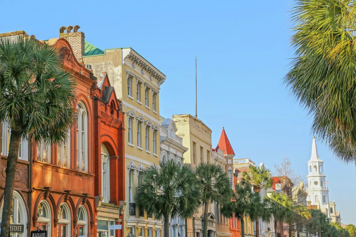 row of shops in Charleston