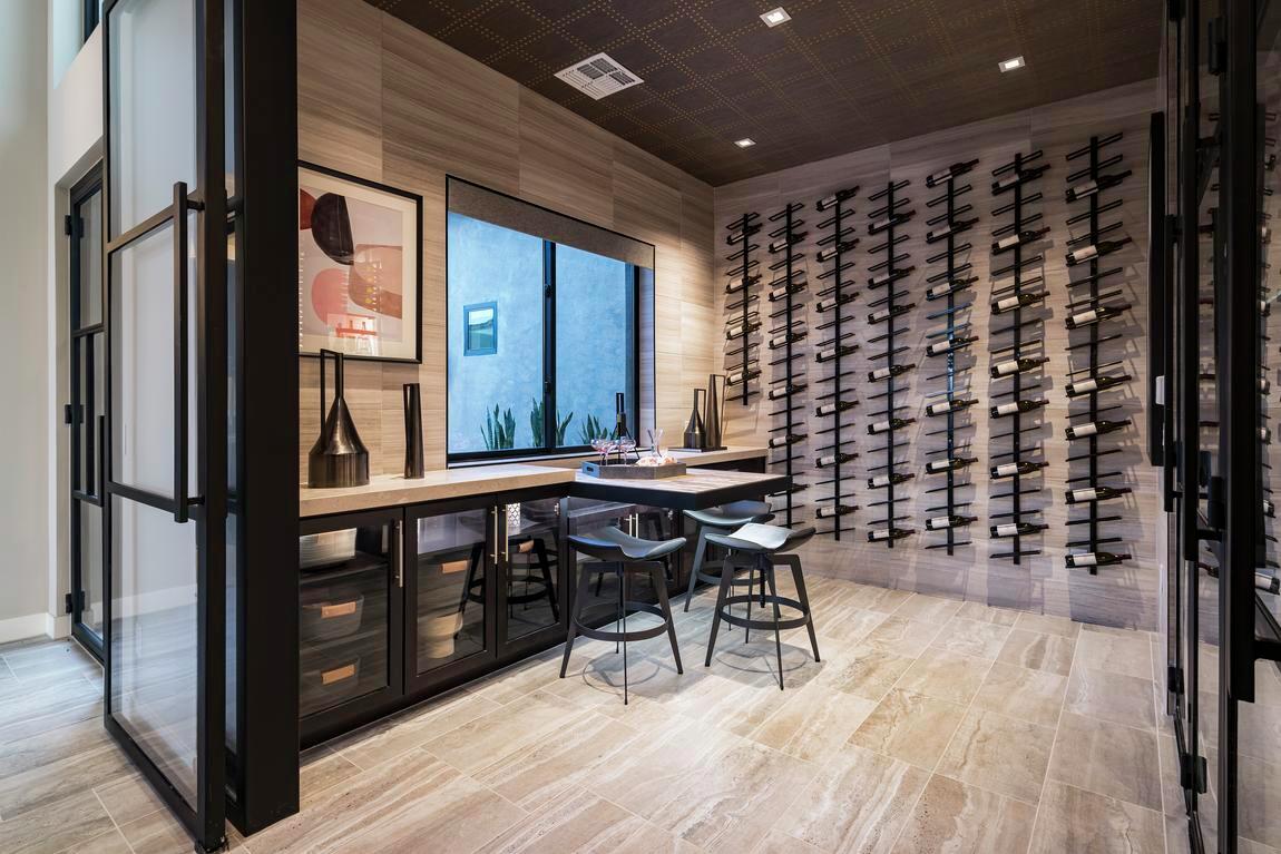 Elegant wine room tucked away from main living spaces