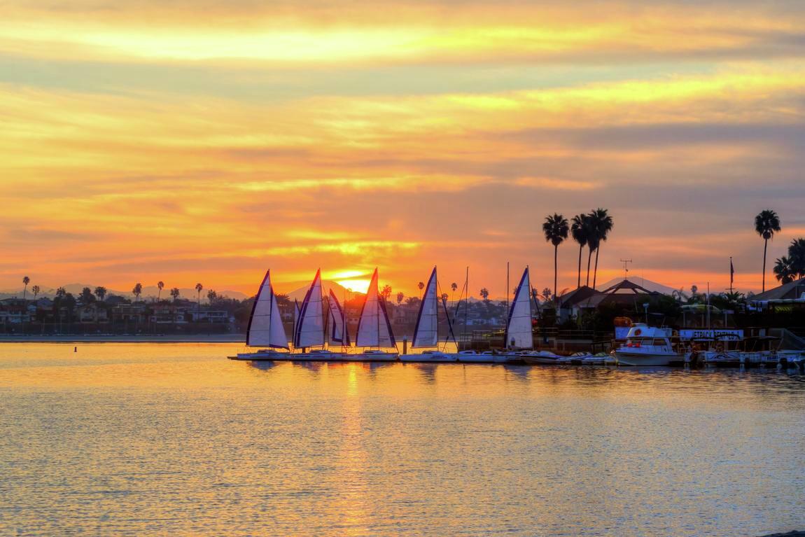 Boats in the ocean near San Diego