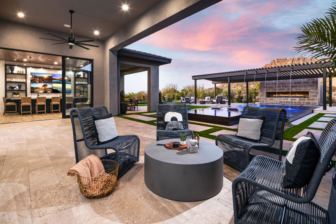 Indoor outdoor patio idea for large backyard