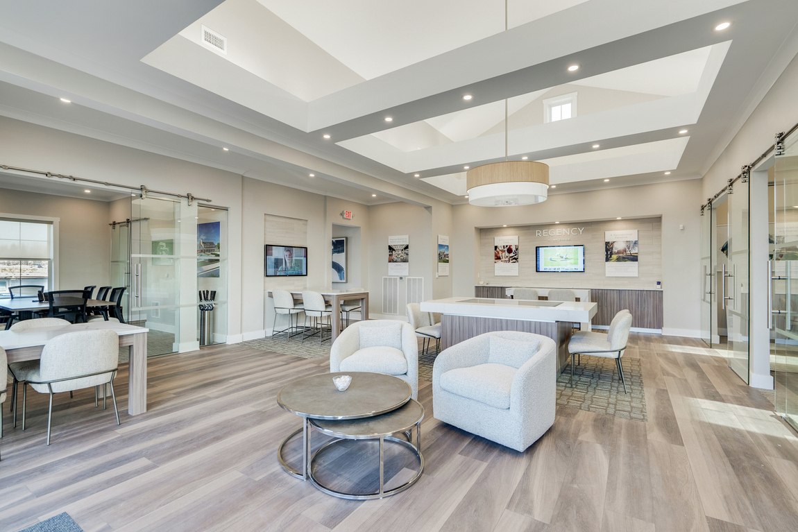 Light, airy sales center at Regency at Waterside