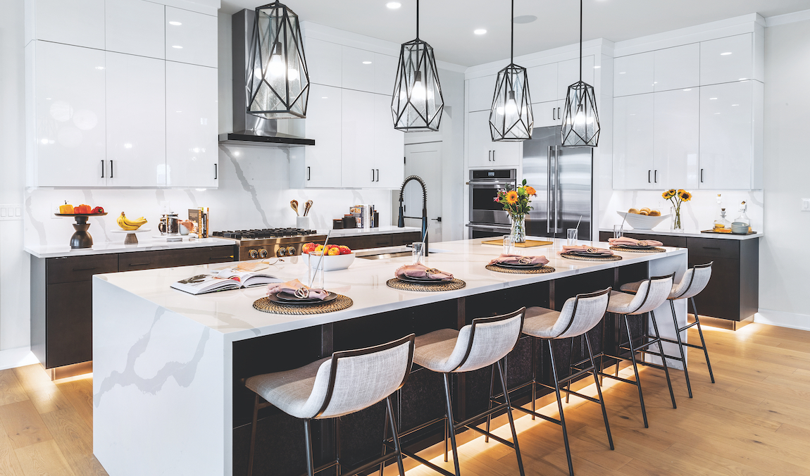 Luxe modern kitchen design from model at Bellflower by Toll Brothers