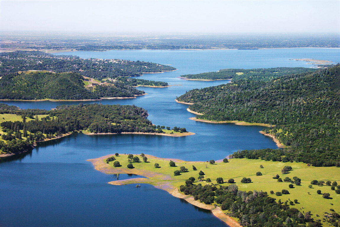 Lake Folsom, which people living in Folsom, California, can swim in and enjoy