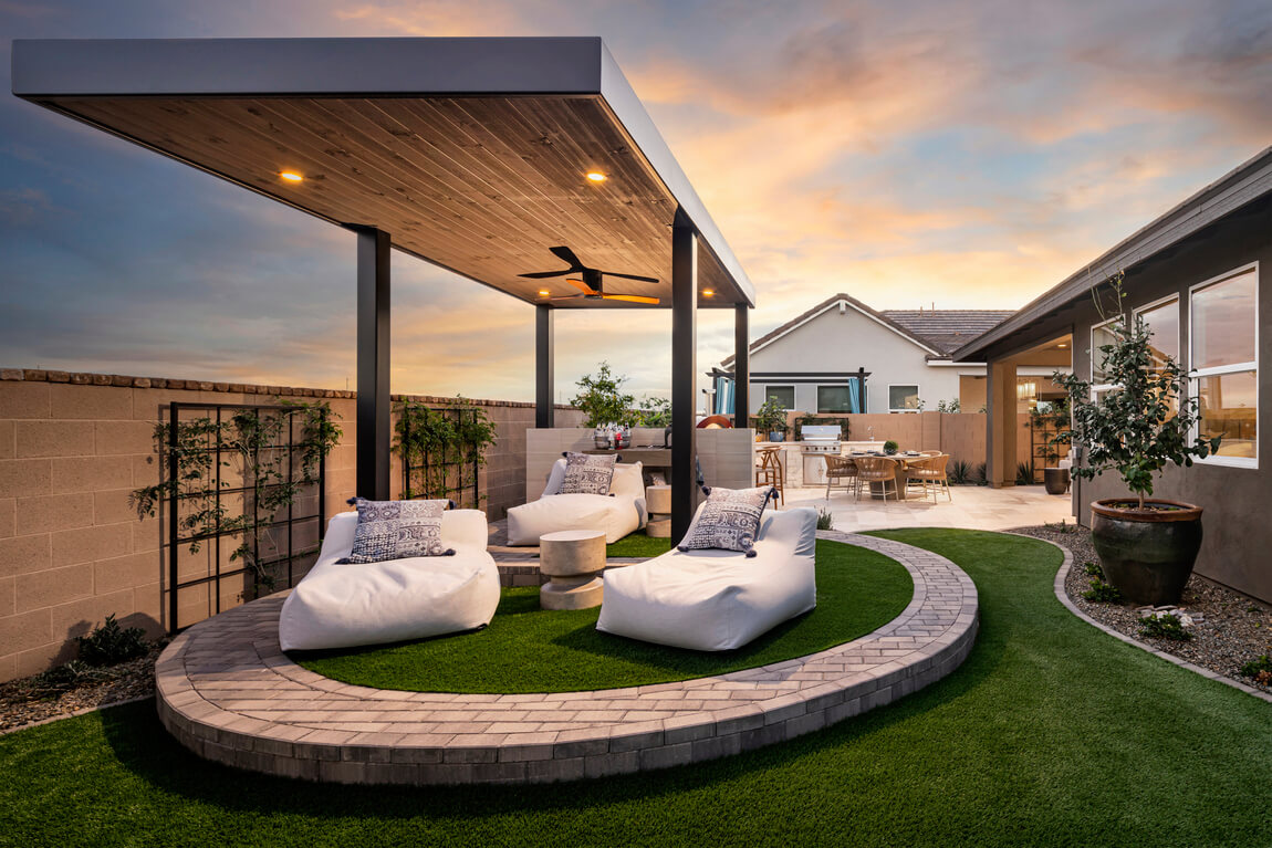 Luxe outdoor living space from Sterling Grove model