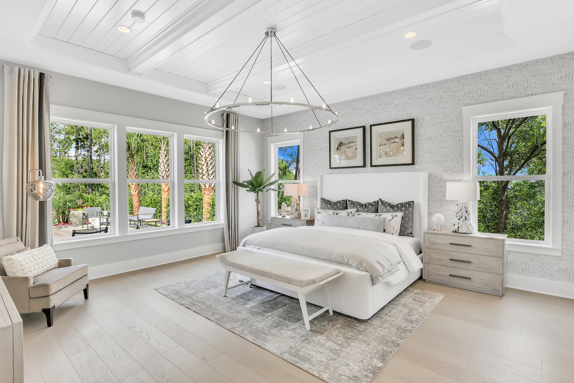 Primary bedroom from Toll Brothers quick move-in home in Northeast Florida