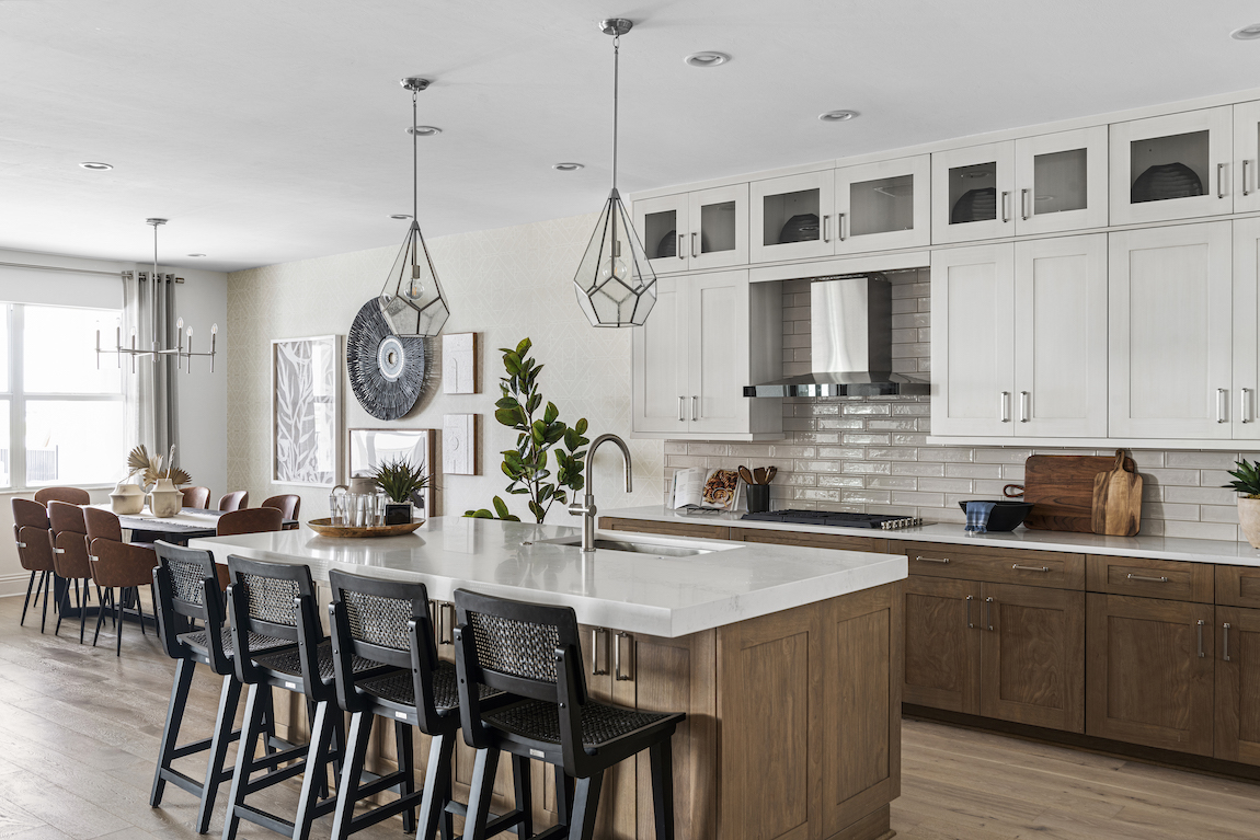 kitchen design in home from Toll Brothers at Willow