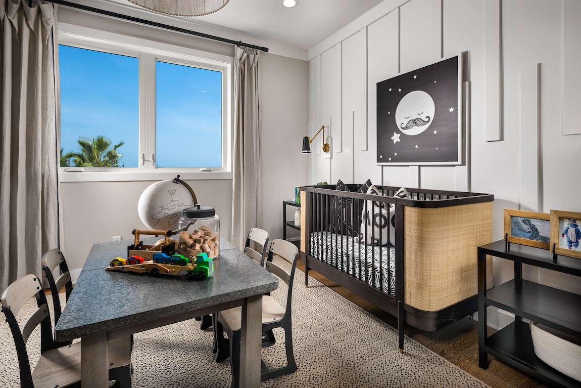 luxe nursery design with table