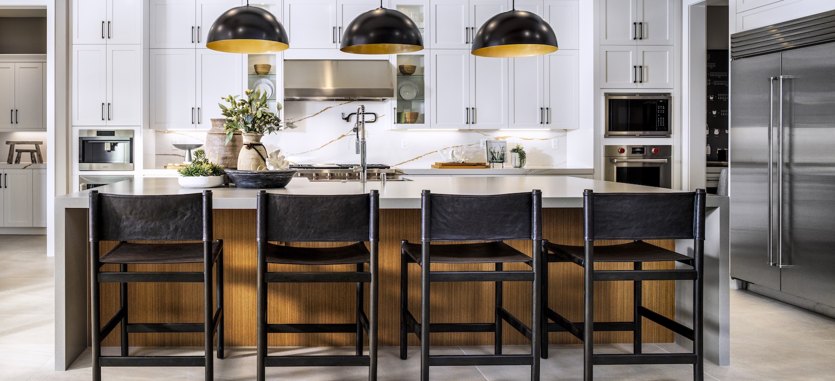 modern kitchen design with island and seating