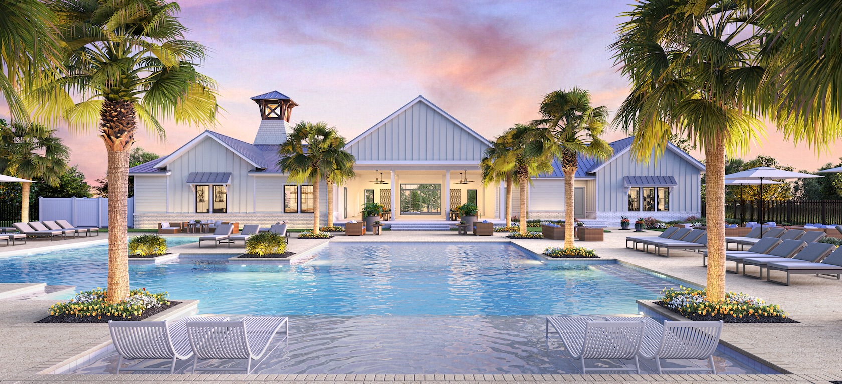 community pool and seating