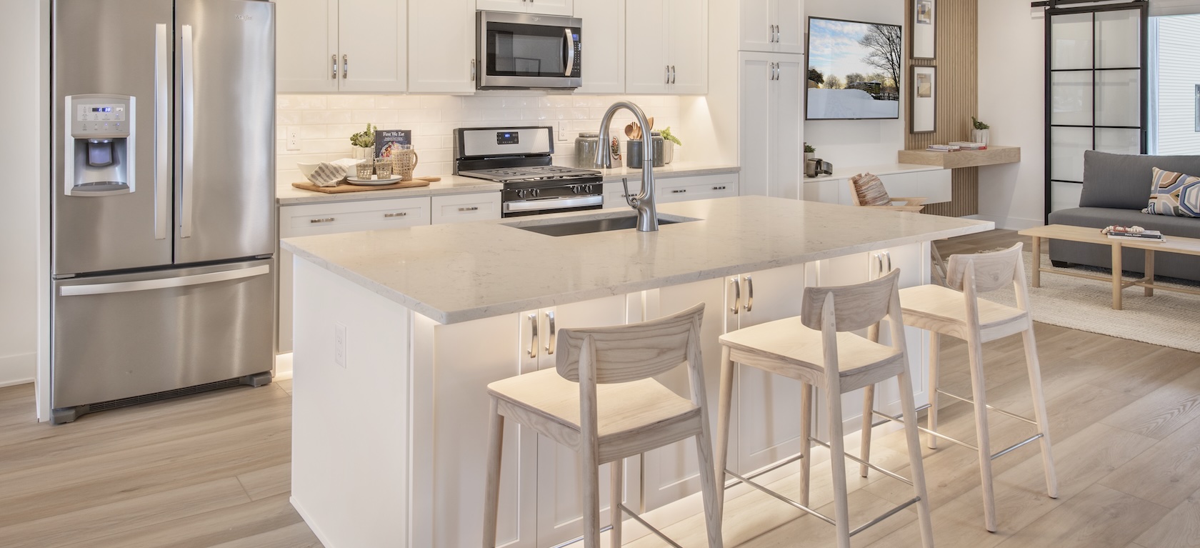 modern kitchen island and seating