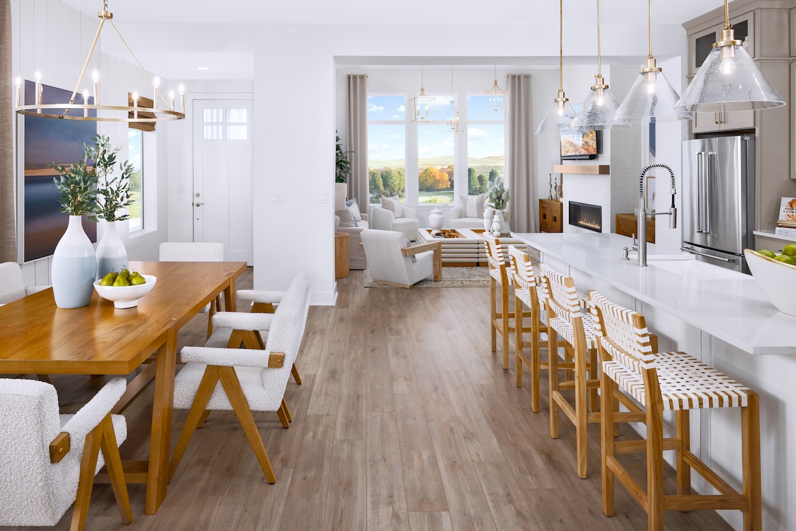 stunning light, airy interior design with white and wood accents throughout
