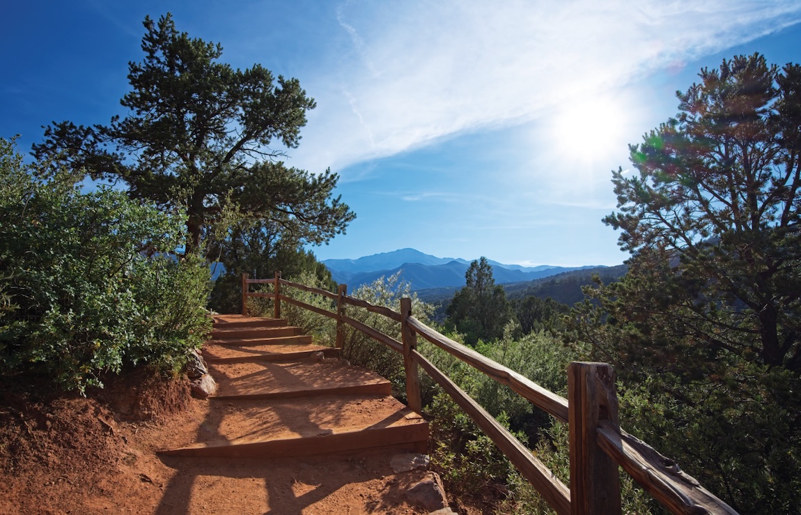 Walking trail in the mountains near Erie, Colorado